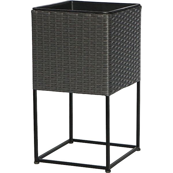 Übertopf PE Weide mit Stahlerhöhung 56 cm x 30 cm x 30 cm Rechteckig günstig online kaufen