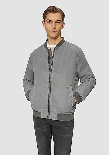 QS Funktionsjacke Outdoor-Jacke Gewaschene Bomberjacke mit Rippbündchen günstig online kaufen