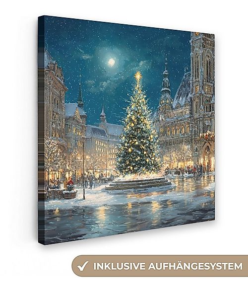 OneMillionCanvasses® Leinwandbild Heiligabend - Town Square - Mehrfarbig, F günstig online kaufen