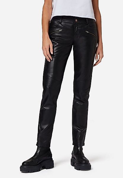 RICANO Lederhose Tally Pant Low Waist Lederhose mit Raffungen günstig online kaufen