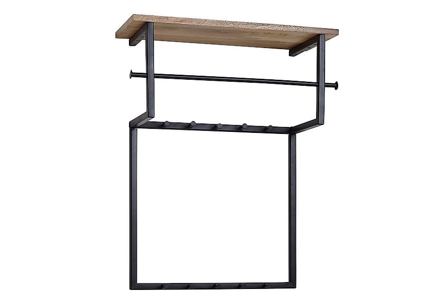 Wohnling Wandgarderobe WL6.452 (Mango Massivholz Metall 60x76x26 cm mit Abl günstig online kaufen