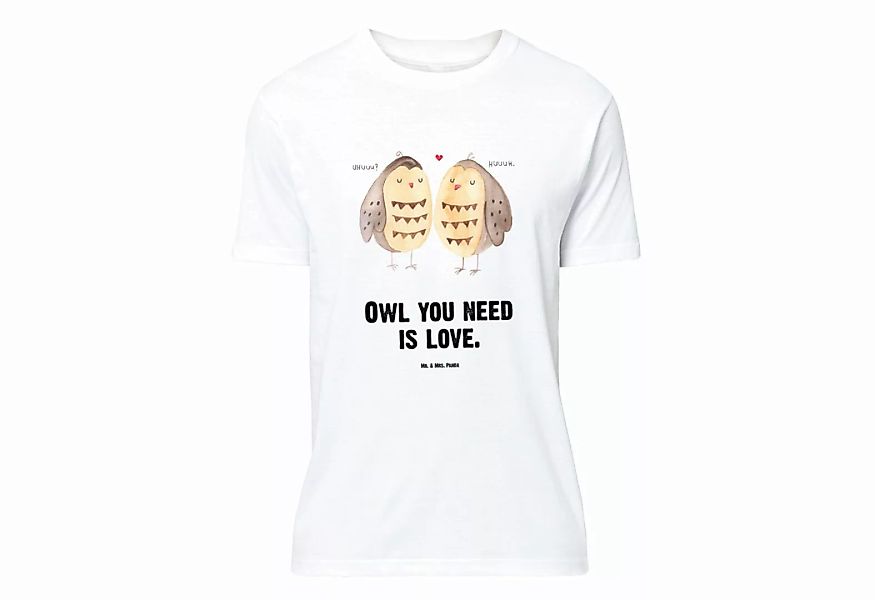 Mr. & Mrs. Panda T-Shirt Eule Liebe - Weiß - Geschenk, Party, Schlafshirt, günstig online kaufen