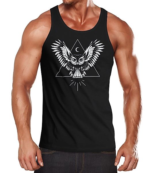 Neverless Tanktop Herren Tanktop Eule Muskelshirt günstig online kaufen