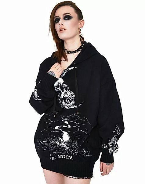 Jawbreaker Hoodie Skull Moon Oversize Hoodie Gothic Okkult Pastel Goth günstig online kaufen