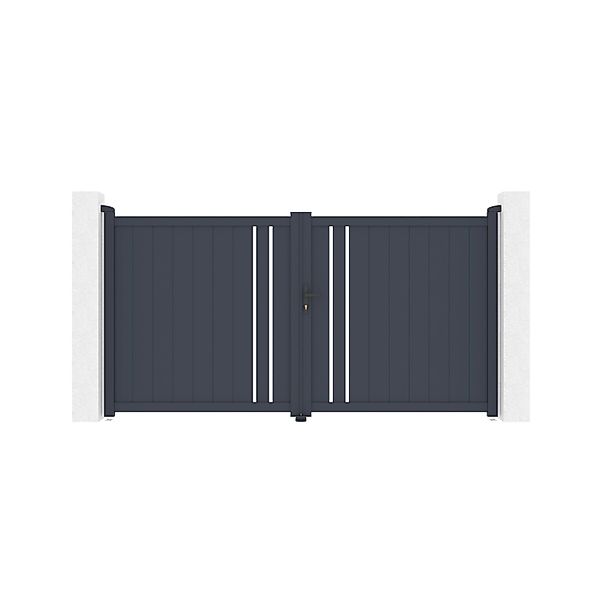 Casanoov Doppelflügeltor Aus Aluminium 3M Giona H 160Cm Grau günstig online kaufen