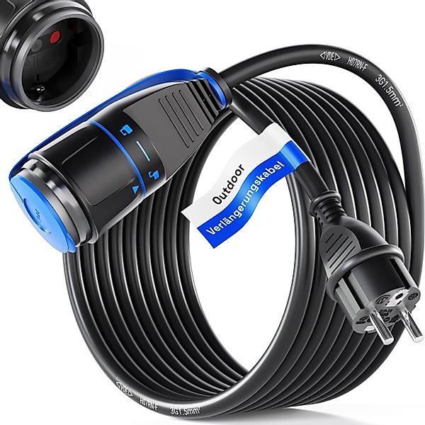 hb-digital 20m Strom Verlängerungskabel für Außenbereich H07RN-F IP44 Siche günstig online kaufen