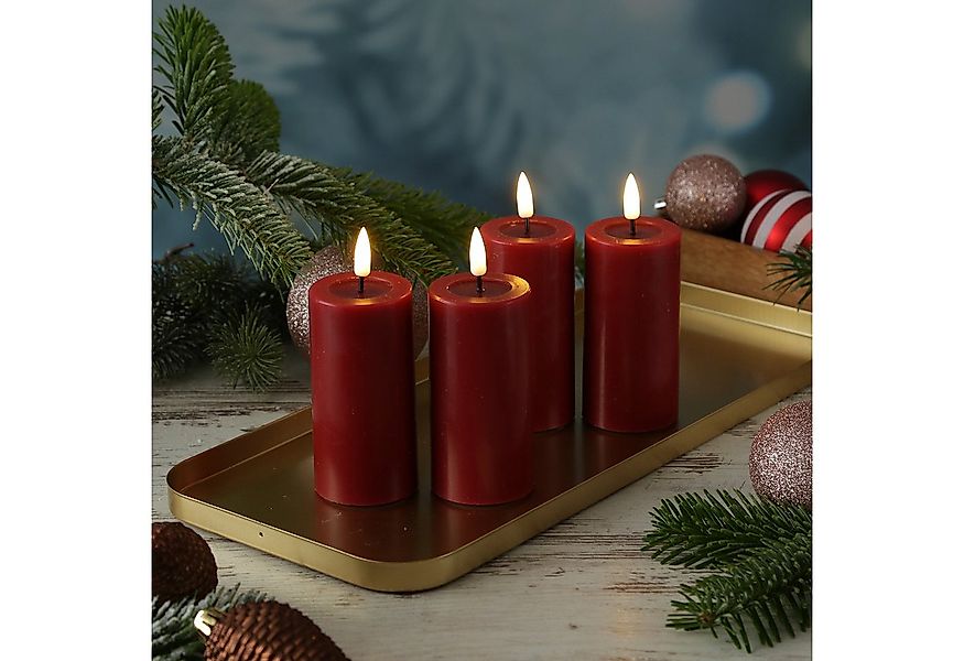Deluxe Homeart LED-Kerze LED Kerzenset MIA Echtwachs Deluxe H: 10cm mit Bat günstig online kaufen