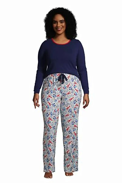Gemustertes Jersey Pyjama-Set in großen Größen, Damen, Größe: 52-54 Plusgrö günstig online kaufen
