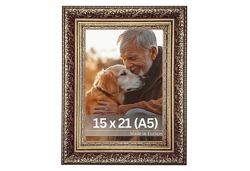 Victor (Zenith) Bilderrahmen Leonardo, Bilderrahmen A5 Gold Braun 15 x 21 c günstig online kaufen
