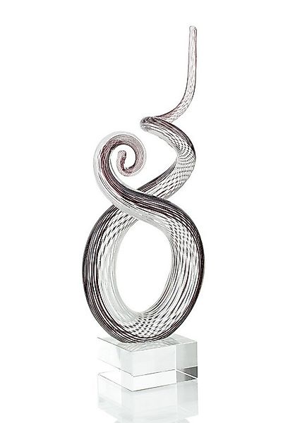 Levandeo® Skulptur, Designer Skulptur Glas 26x13cm Design Glasskulptur Hoch günstig online kaufen
