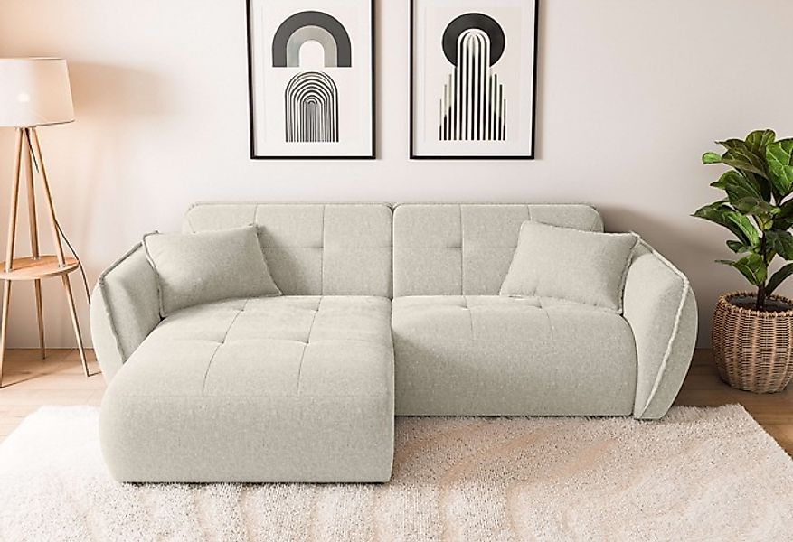 Home affaire Ecksofa »MIRELDA L-Form mit Steppungen, Recamiere rechts/links günstig online kaufen