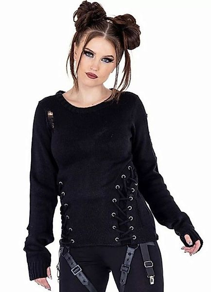 Vixxsin Sweatshirt Siofra Strickpulli Gothic Schnürung Punk Strapsen Cyber günstig online kaufen