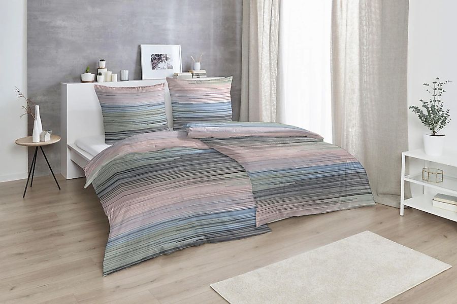 Primera Bettwäsche "Strip Up Your Life" 2 Stk. mit ineinander laufende Stre günstig online kaufen