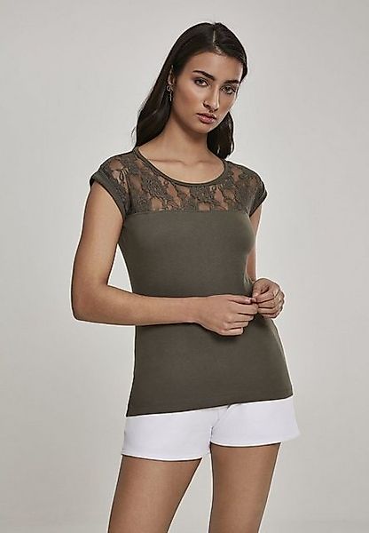 URBAN CLASSICS Kurzarmshirt "Urban Classics Damen Ladies Top Laces Tee", (1 günstig online kaufen