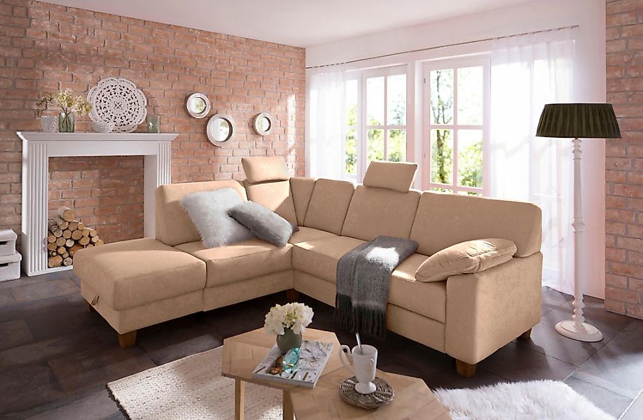 Home affaire Ecksofa "Belfort L-Form" mit Federkern, wahlweise mit Bettfunk günstig online kaufen