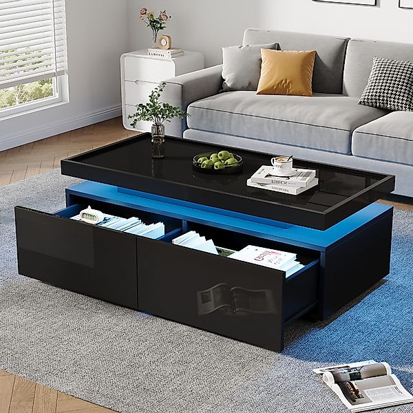 STILVORA Couchtisch mit LED-Beleuchtung,Sofatisch Kaffeetisch mit günstig online kaufen