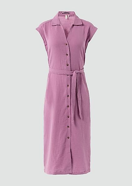 QS Minikleid Ärmelloses Hemdblusenkleid mit Bindegürtel günstig online kaufen