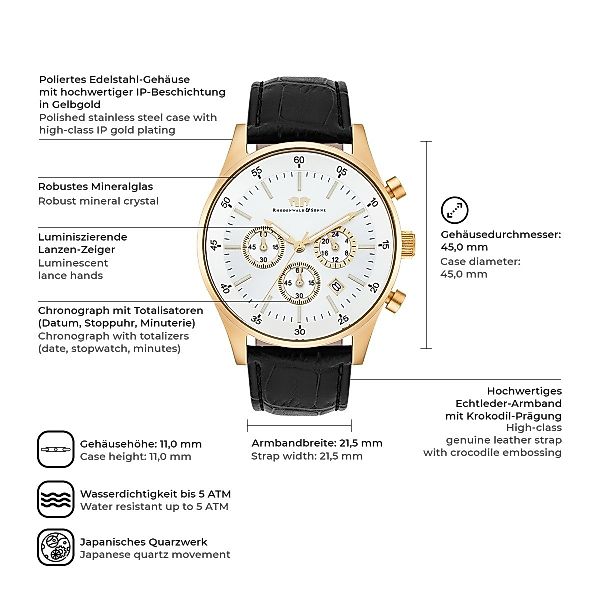 Rhodenwald & Söhne Chronograph Goodwill silber/schwarz, günstig online kaufen