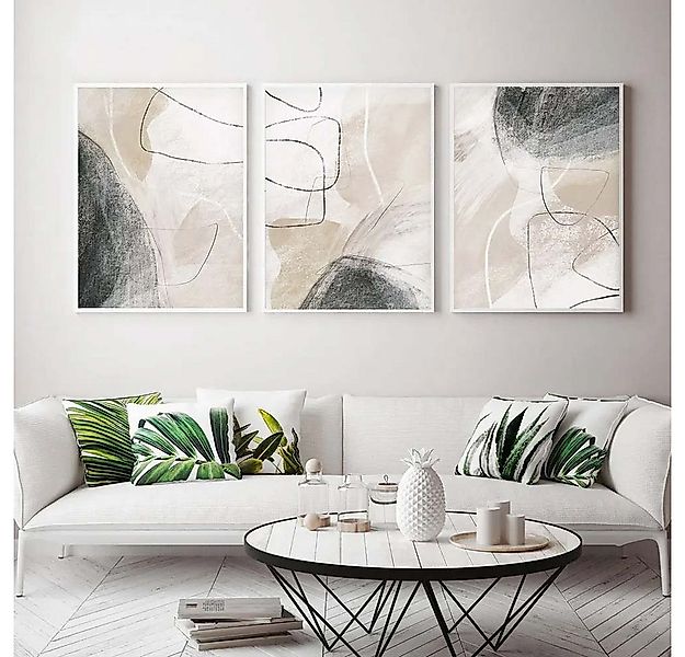 trends for living Wandbild 3er Set Abstrakt Wandbilder Bilder Ohne Rahmen W günstig online kaufen