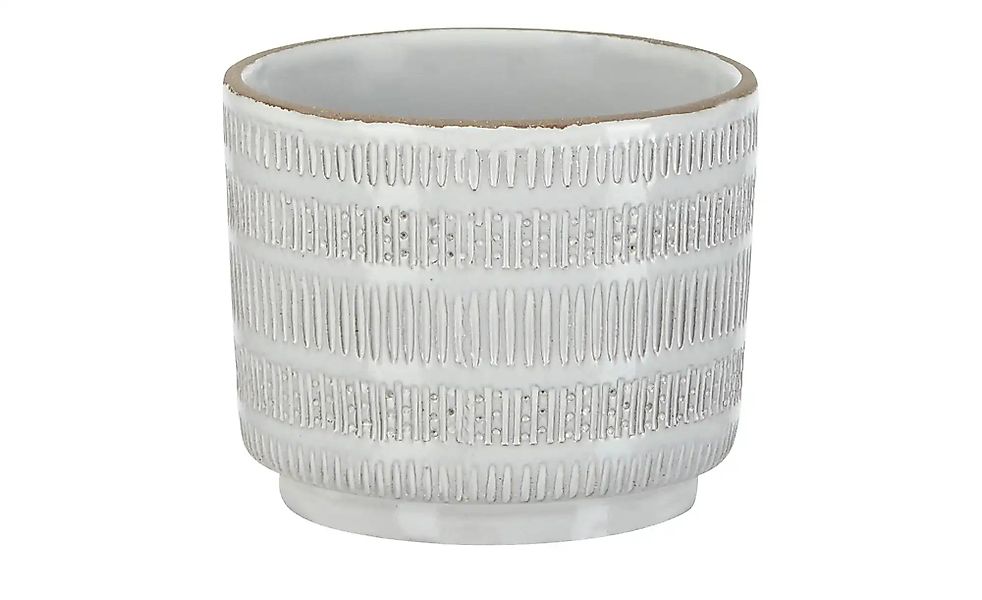 HOME STORY Übertopf   ¦ grau ¦ Steinzeug ¦ Maße (cm): H: 9  Ø: 11 Accessoir günstig online kaufen