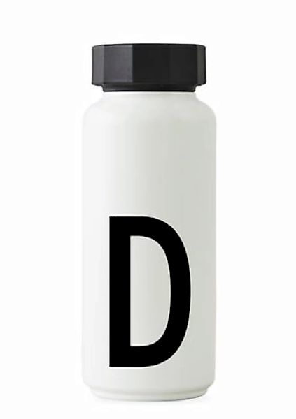Thermosflasche A-Z metall weiß 500 ml - Buchstabe D - Design Letters - Weiß günstig online kaufen