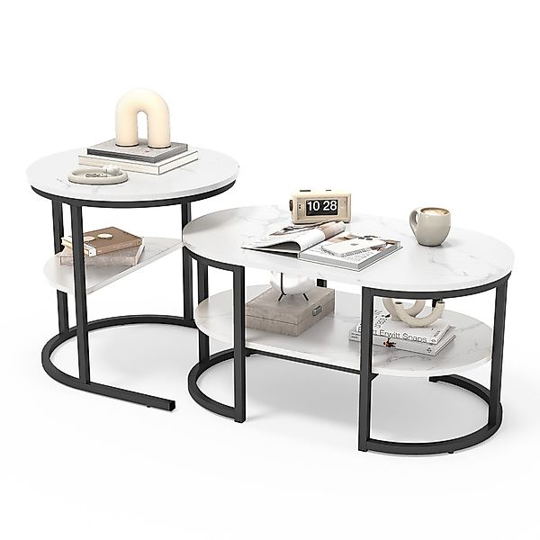 FUROKOY Couchtisch kaffeetisch wohnzimmertisch 2er set günstig online kaufen