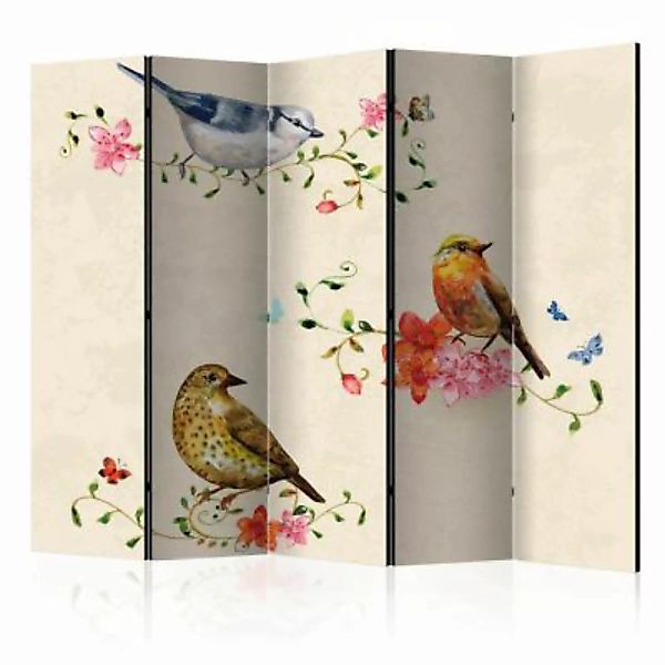 artgeist Paravent Bird Song II [Room Dividers] mehrfarbig Gr. 225 x 172 günstig online kaufen