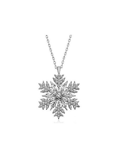 Nisan Kette und Anhänger Set, 925 Sterling Silber Damenkette – Schneeflocke günstig online kaufen