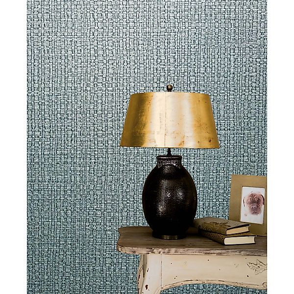 Vintage Deluxe Tapete Course Fabric Look Grün günstig online kaufen