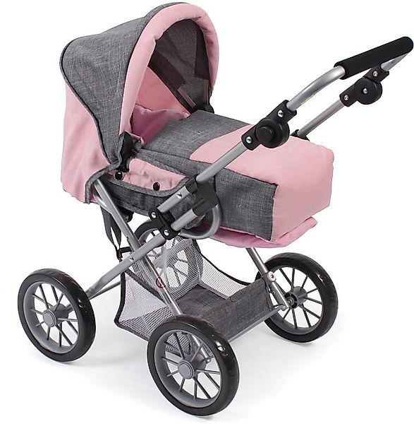 CHIC2000 Kombi-Puppenwagen Leni, Grau-Rosa, mit herausnehmbarer Tragetrasch günstig online kaufen