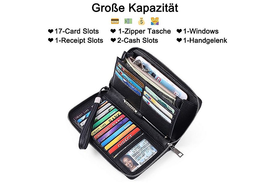 Keyura Geldbörse Damen Portemonnaie aus PU Geldbeutel Geldbörse mit vielen günstig online kaufen