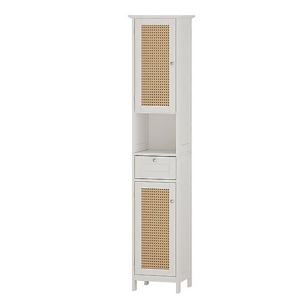 Vicco Hochschrank Rosario, Weiß, 32 x 170 cm mit 2 Türen und Schublade günstig online kaufen