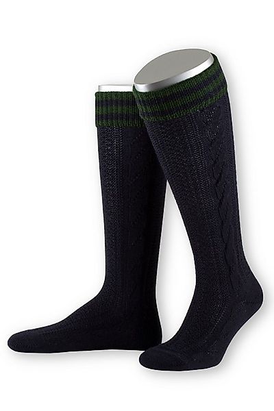 Lusana Trachtensocken Trachten Kniestrümpfe - L8995R - marine günstig online kaufen