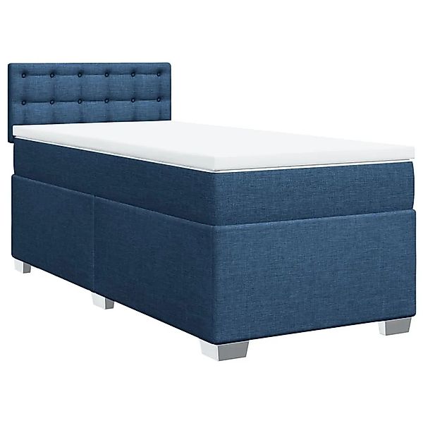 vidaXL Boxspringbett mit Matratze Blau 90x190 cm Stoff 3288063 günstig online kaufen