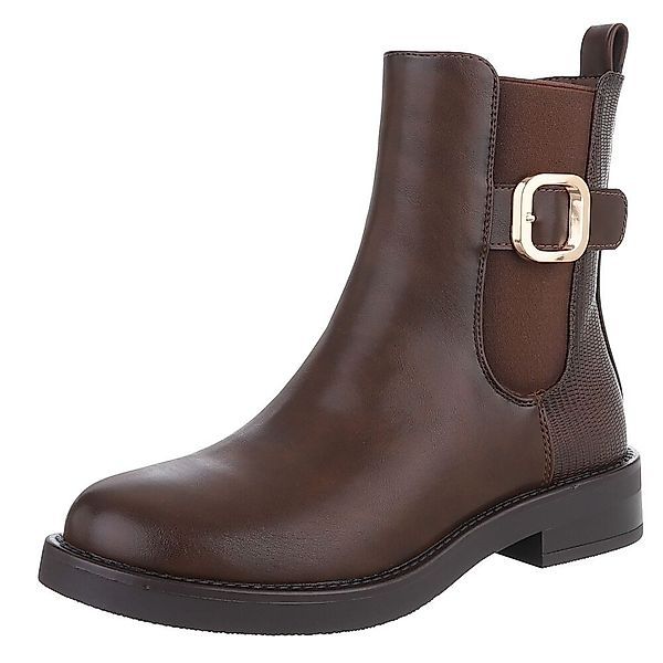 Ital-Design Elegante schwarze Stiefelette mit Schnalle günstig online kaufen