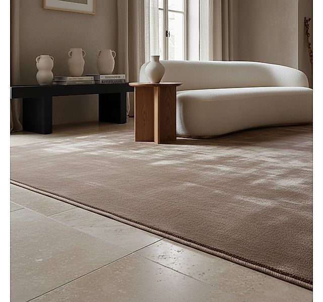 KADIMA DESIGN Teppich Kurzflor Uni-Farbe Microfaser Antirutsch Wohnzimmer w günstig online kaufen
