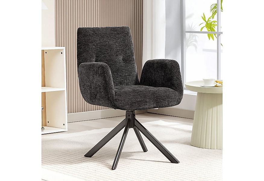 HOMCOM Relaxsessel mit Armlehne, Wolle-Leinenoptik, Knopfheftung, Stahlbein günstig online kaufen