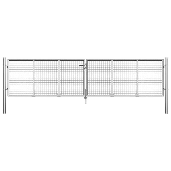 vidaXL Gartentor Verzinkter Stahl 415 x 75 cm Silber 144298 günstig online kaufen