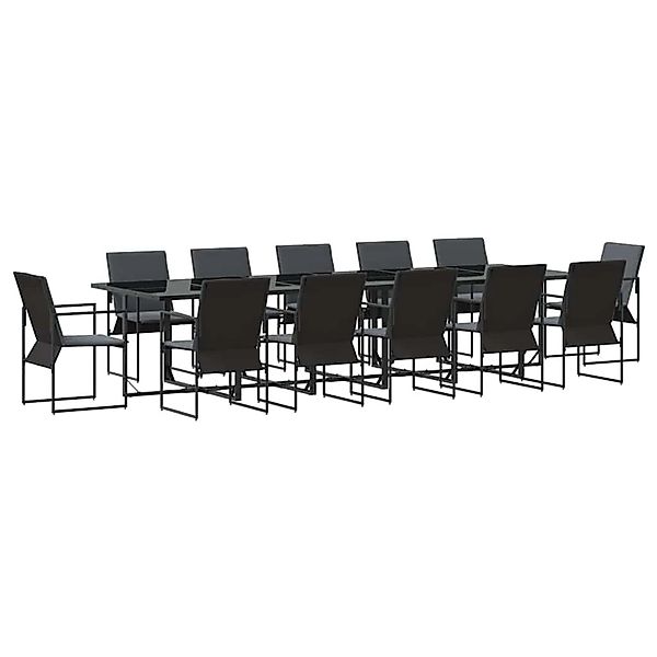 vidaXL Garten Essgruppe 13-Tlg Schwarz Stahl 3335862 günstig online kaufen