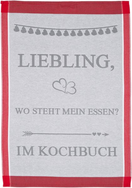 ROSS Geschirrtuch "Liebling, wo steht mein essen… im Kochbuch" Sprüchetuch, günstig online kaufen