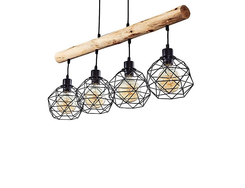 hofstein Pendelleuchte »Torano« längliche Hängelampe aus Metall/Holz in Sch günstig online kaufen