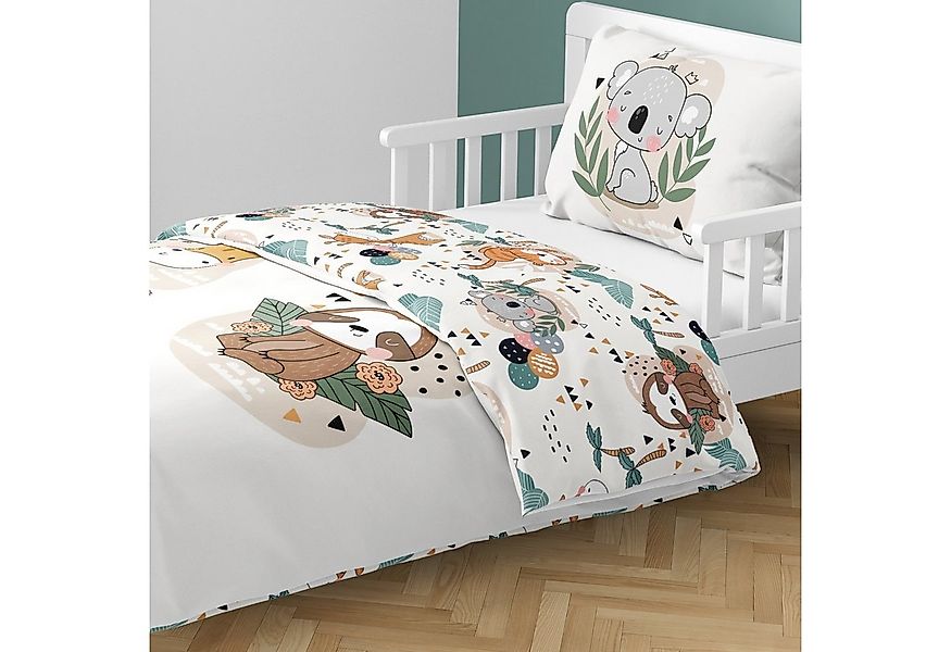 MTOnlinehandel Babybettwäsche Tiere Koala Tiger Giraffe Faultier 100x135 + günstig online kaufen