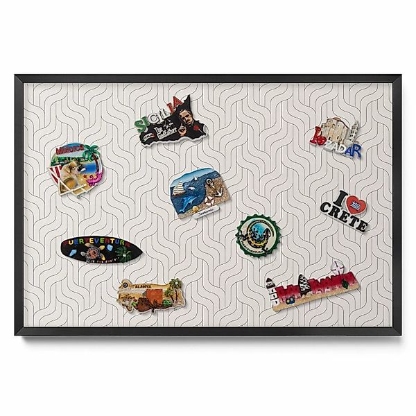 Tulup Magnettafel Magnettafel für die Wand Gerahmt Regelmäßiges Lineares Mu günstig online kaufen