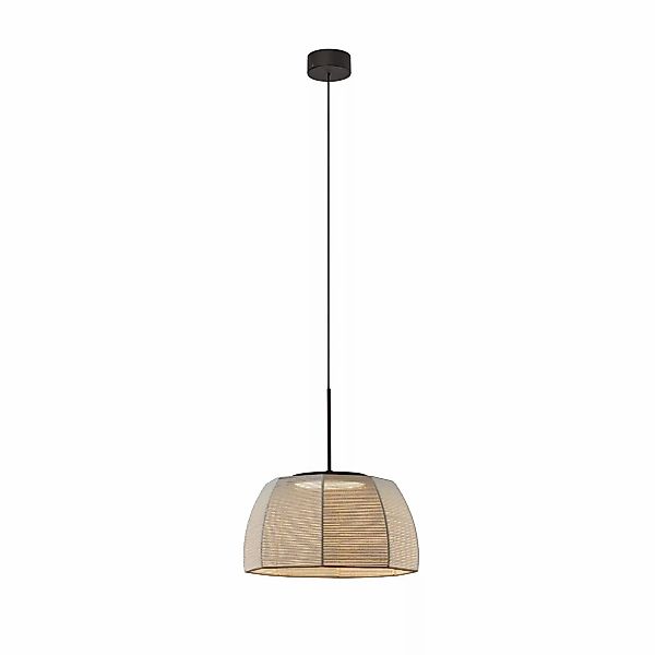 Bover LED-Hängelampe Tanit, Ø 43 cm, schwarz/beige, Stoff günstig online kaufen