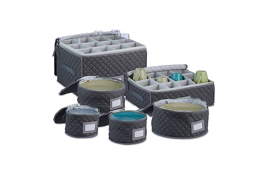 relaxdays Aufbewahrungsbox für Geschirr 6er Set (6er Set) günstig online kaufen