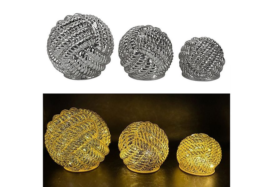 Online-Fuchs LED Dekolicht - 3er Set Glaskugeln, Timer & Outdoor geeignet - günstig online kaufen