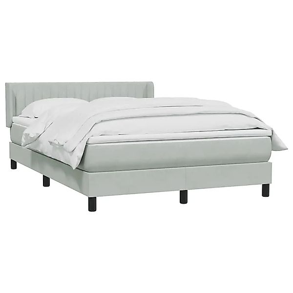 vidaXL Boxspringbett mit Matratze Hellgrau 160x210 cm Samt 3318285 günstig online kaufen