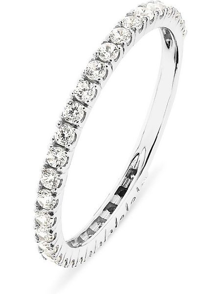 CHRIST Fingerring CHRIST Damen-Damenring 375er Weißgold Zirkonia, Zirkonia günstig online kaufen