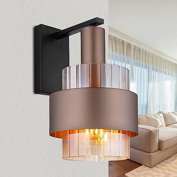 Wandlampe Milley, Höhe 30 cm, bronzefarben, Metall günstig online kaufen