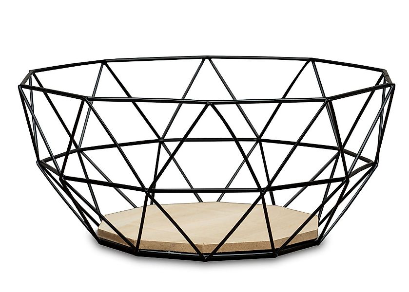 Levandeo® Dekoschale, Korb Metall Schwarz 26x12cm günstig online kaufen